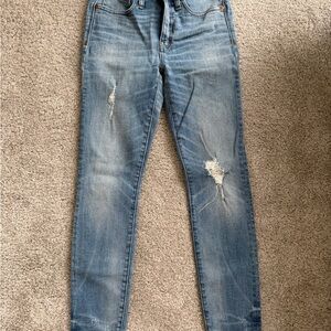 Madewell Light Blue Distressed Skinny Jeans